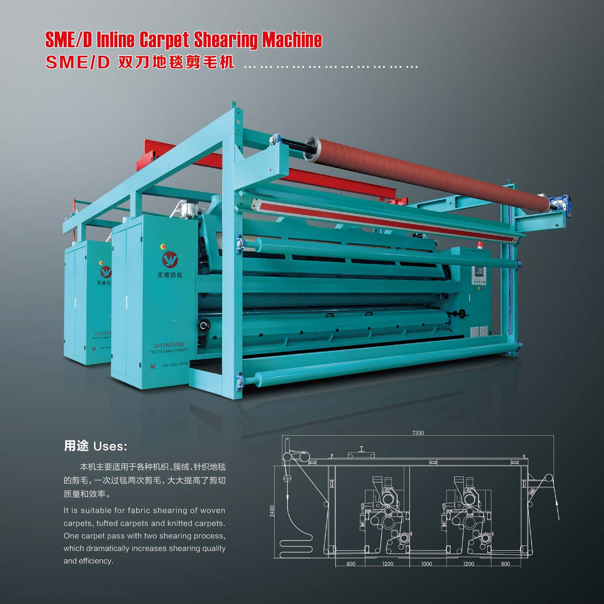 SME/D Inline Carpet Shearing Machine