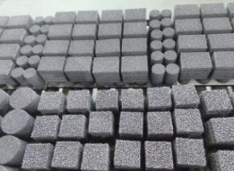 Silicon carbide ceramic foam filters - multiple shapes and sizes, gray-black