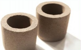 Exothermic feeding riser sleeves - close-up view of two units